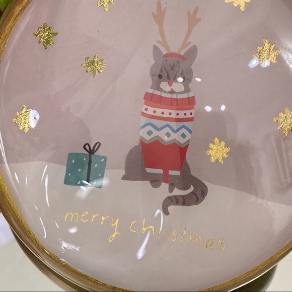 Merry Christmas Handblown Cat Holiday Ornament - Picture 3 of 13